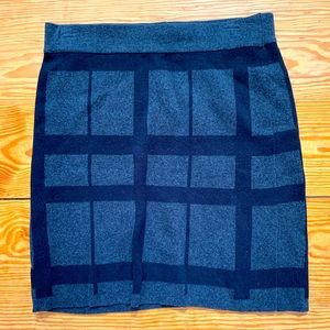 Loft cotton grey abs black skirt